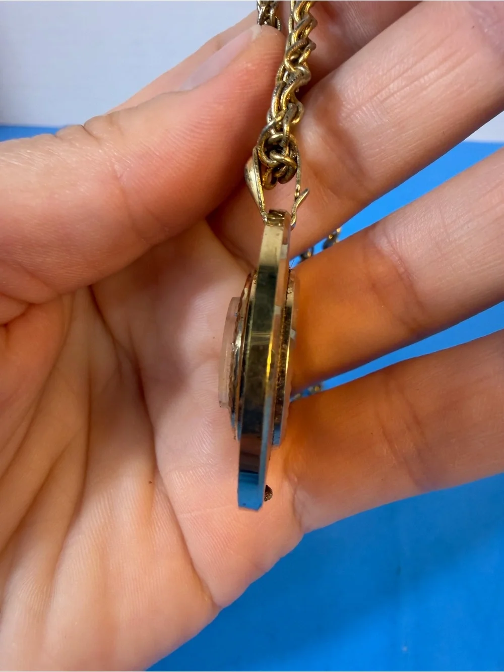 Mechanical Caravelle Swiss Gold Tone Watch Pendant Necklace Japan O3
